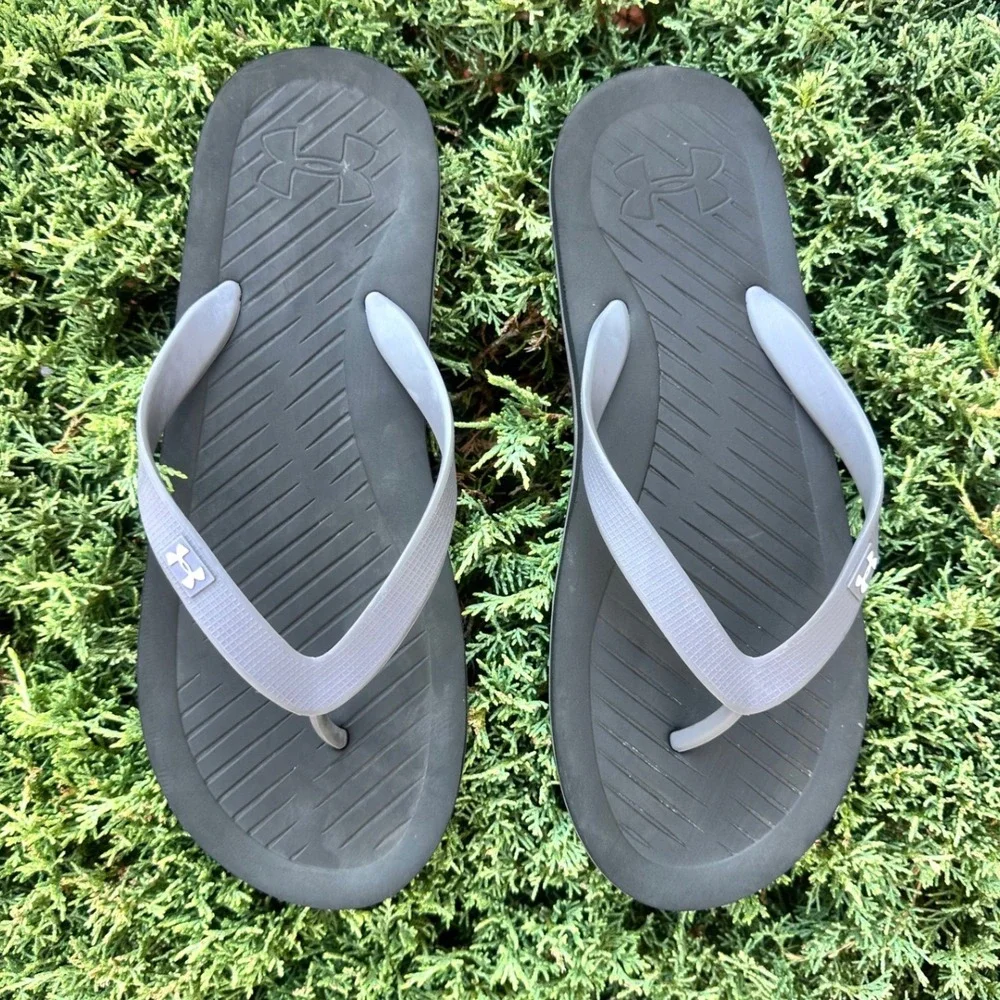 Under Armour Men's Atlantic Dune Flip Flop Thong Sandals Size 10-11 Black Gray